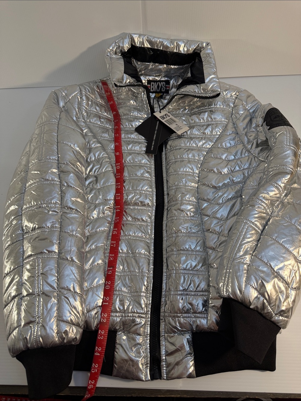 Kids Silver Metallic Puffer Jacket